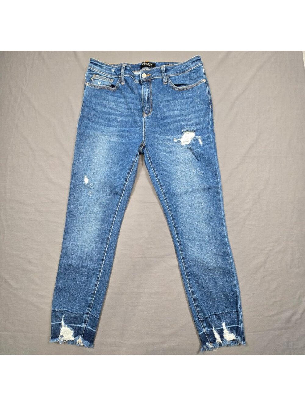 Judy Blue Womens Size 15/32 Skinny Fit Distressed Stretch Blue Denim Jeans
